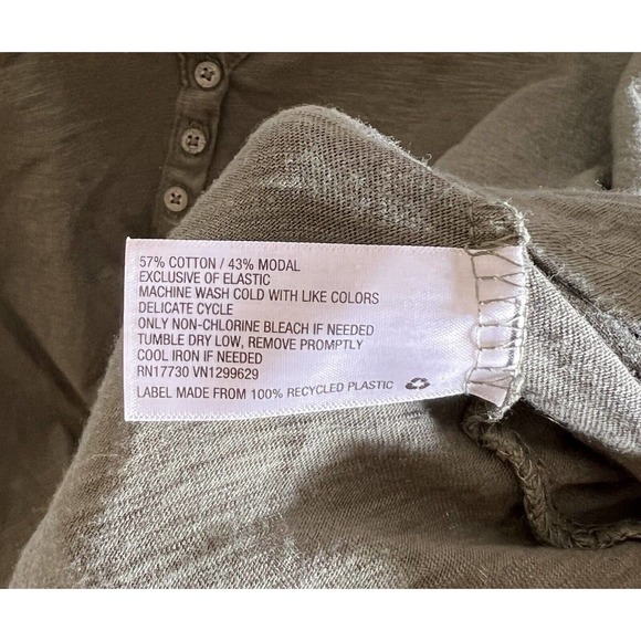 Knox Rose Puff Sleeve V-Neck Smocked Top Womens Size XXL Shirt‎ Olive Green - Picture 5 of 11